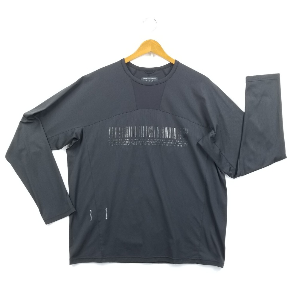 Reigning Champ Shirt Men L Black Jide Osifeso‎ Barcode Jersey Weeping Eye